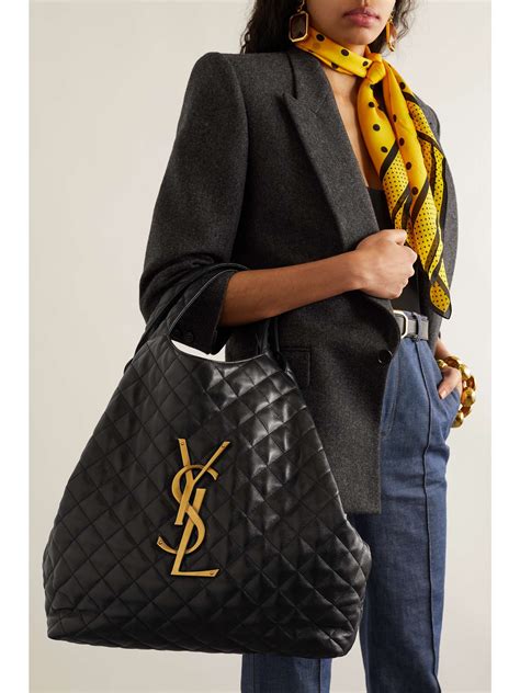 ysl black leather tote bag|ysl oversized tote.